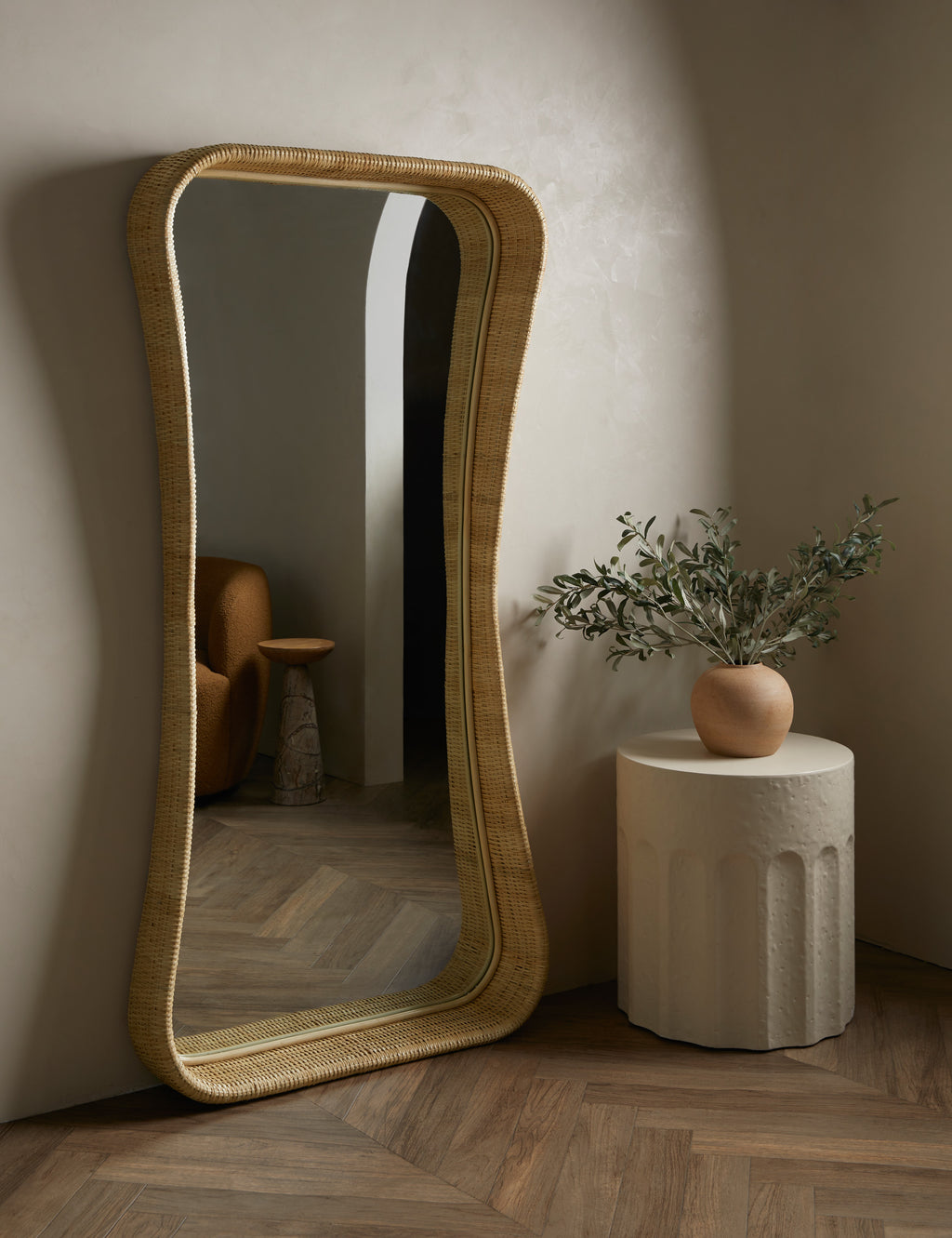 Howell Wicker Floor Mirror