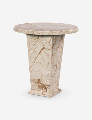 Engen round modern marble side table.