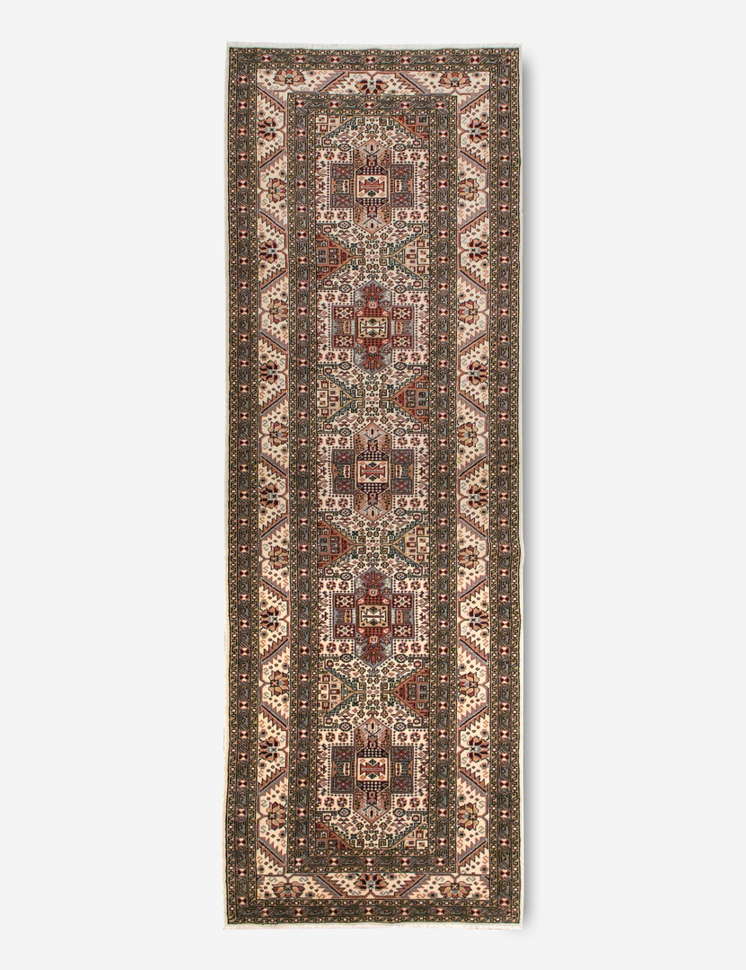 Vintage Turkish Hand-Knotted Wool Runner Rug No. 234, 3' x 9'8"