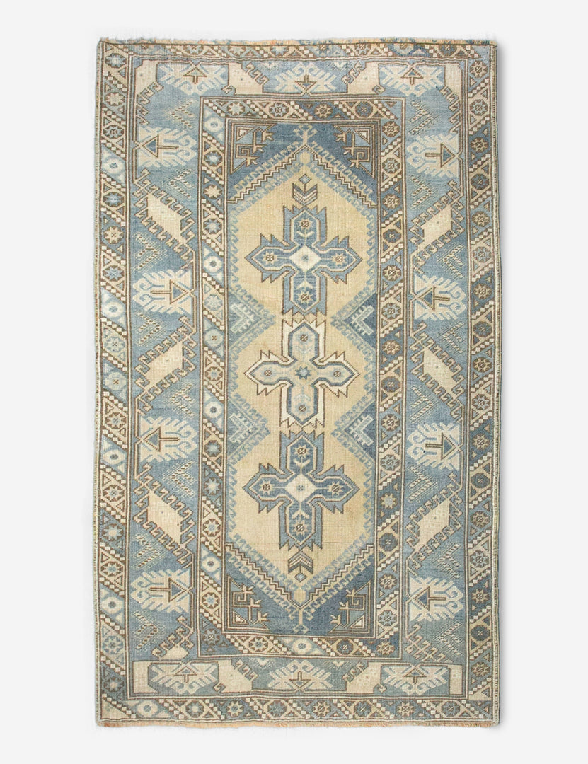 Vintage Turkish Hand-Knotted Wool Rug No. 357, 3'11" x 6'5"