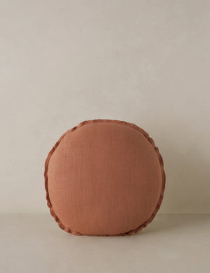 Arlo linen flange trim round pillow.