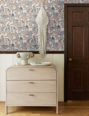 Brooke 3-drawer white-washed oak dresser with rounded corners and iron pulls