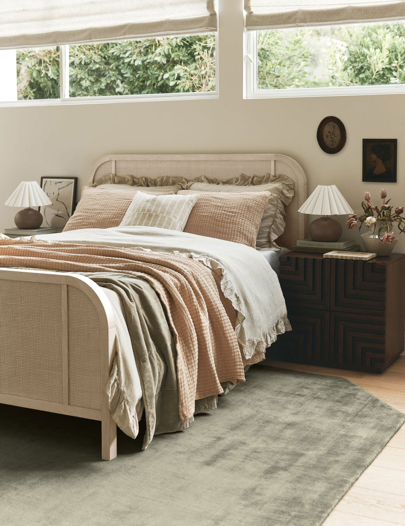 #color::natural #size::king #size::queen | Brooke whitewashed platform bed with cane paneling