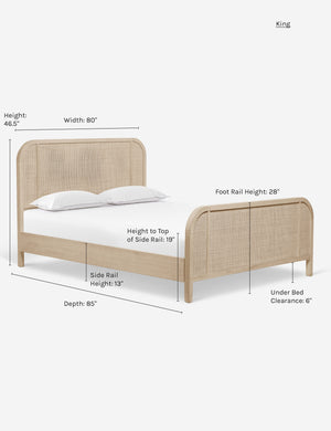 Brooke whitewashed platform bed with cane paneling