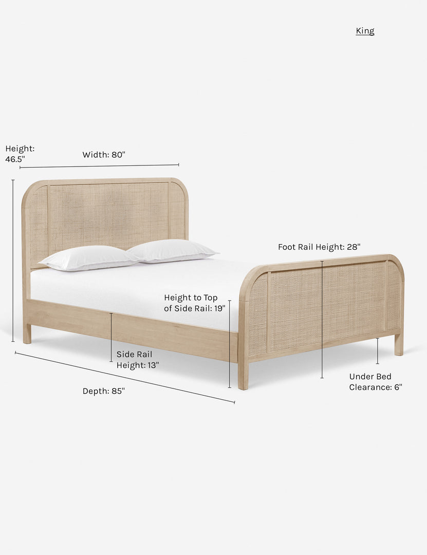 #color::natural #size::king #size::queen | Brooke whitewashed platform bed with cane paneling