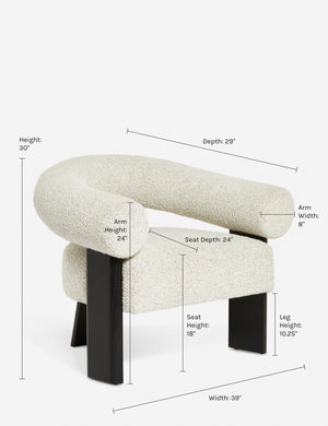 Dimensions on the Celeste Accent Chair