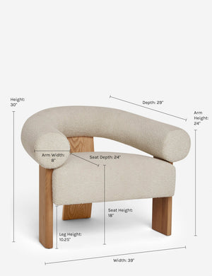 Dimensions on the Celeste Accent Chair