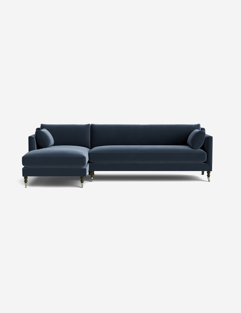 #color::blue-modern-velvet #leg-finish::chocolate-and-pewter #configuration::left-facing