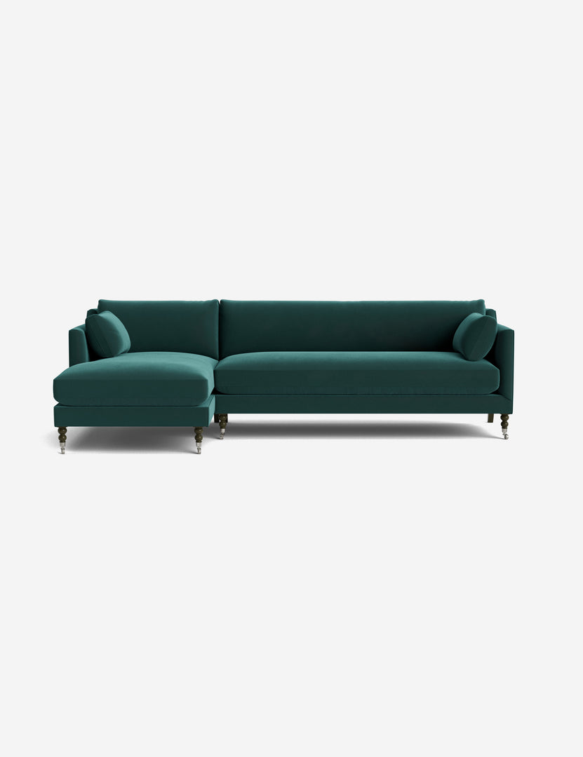 #color::green-modern-velvet #leg-finish::chocolate-and-pewter #configuration::left-facing