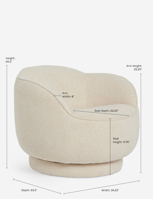 Dimensions on the Fern Swivel Chair