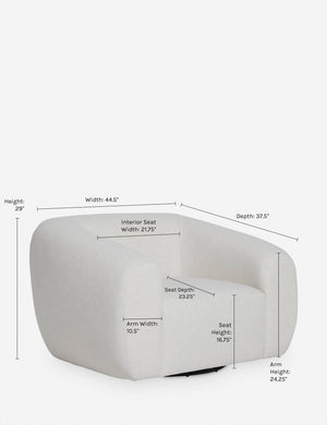 Dimensions on the Harlowe Swivel Chair