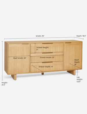 Dimensions on the Hillard Sideboard