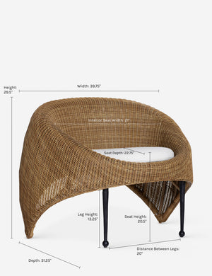 Dimensions on the Marisol Indoor Outdoor Accent Chair