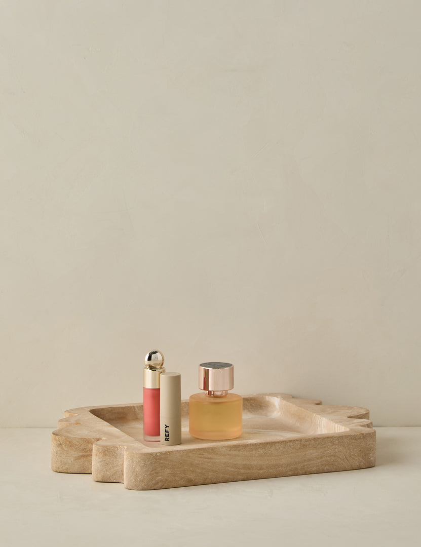 #color::travertine | Melona resin decorative tray.