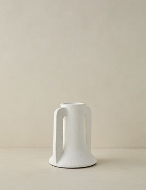 Angled view of the Nessa modern textured decorative vase.