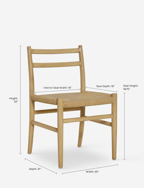 #color::natural-oak | Dimensions on the Nicholson Dining Chair