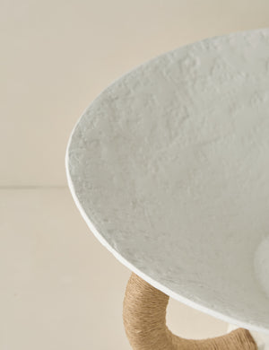 Close up of the Olea modern decorative pedestal bowl.