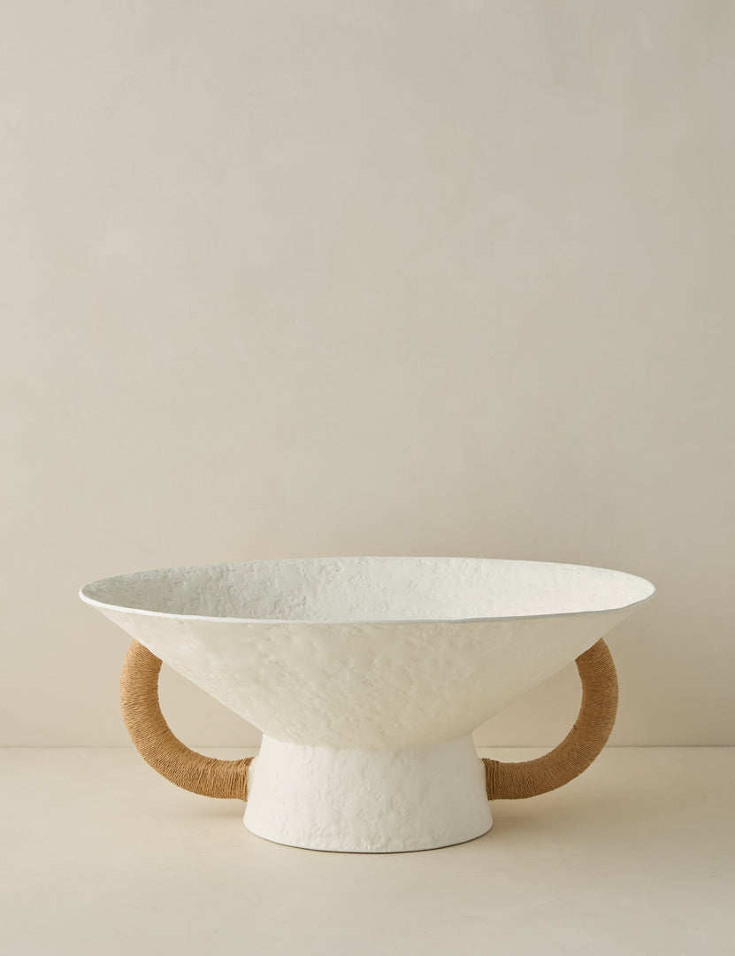 #color::white | Olea modern decorative pedestal bowl.