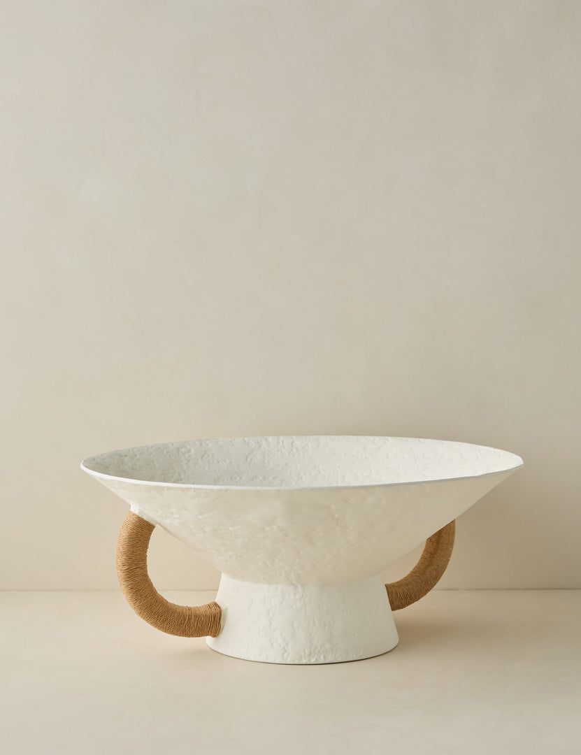 #color::white | Olea modern decorative pedestal bowl.