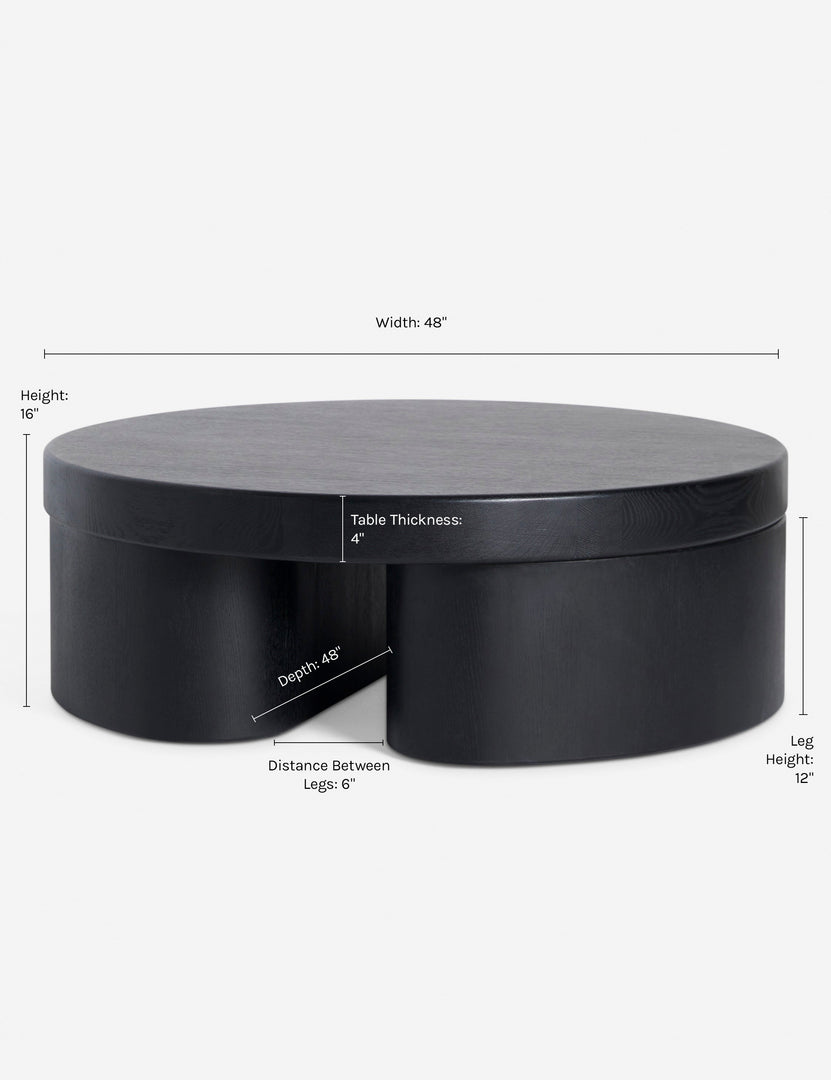 | Dimensions on the Olga Round Coffee Table