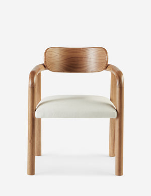 Elvia sculptural white cedar dining chair.