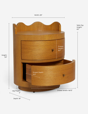 Dimensions on the Ripple Nightstand