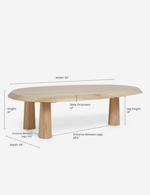 Dimensions on the Rodolfo Coffee Table