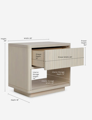 Dimensions on the Rutherford Nightstand