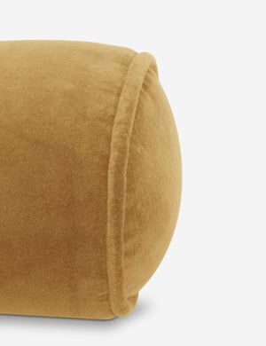 Sabine mustard yellow velvet cylindrical bolster