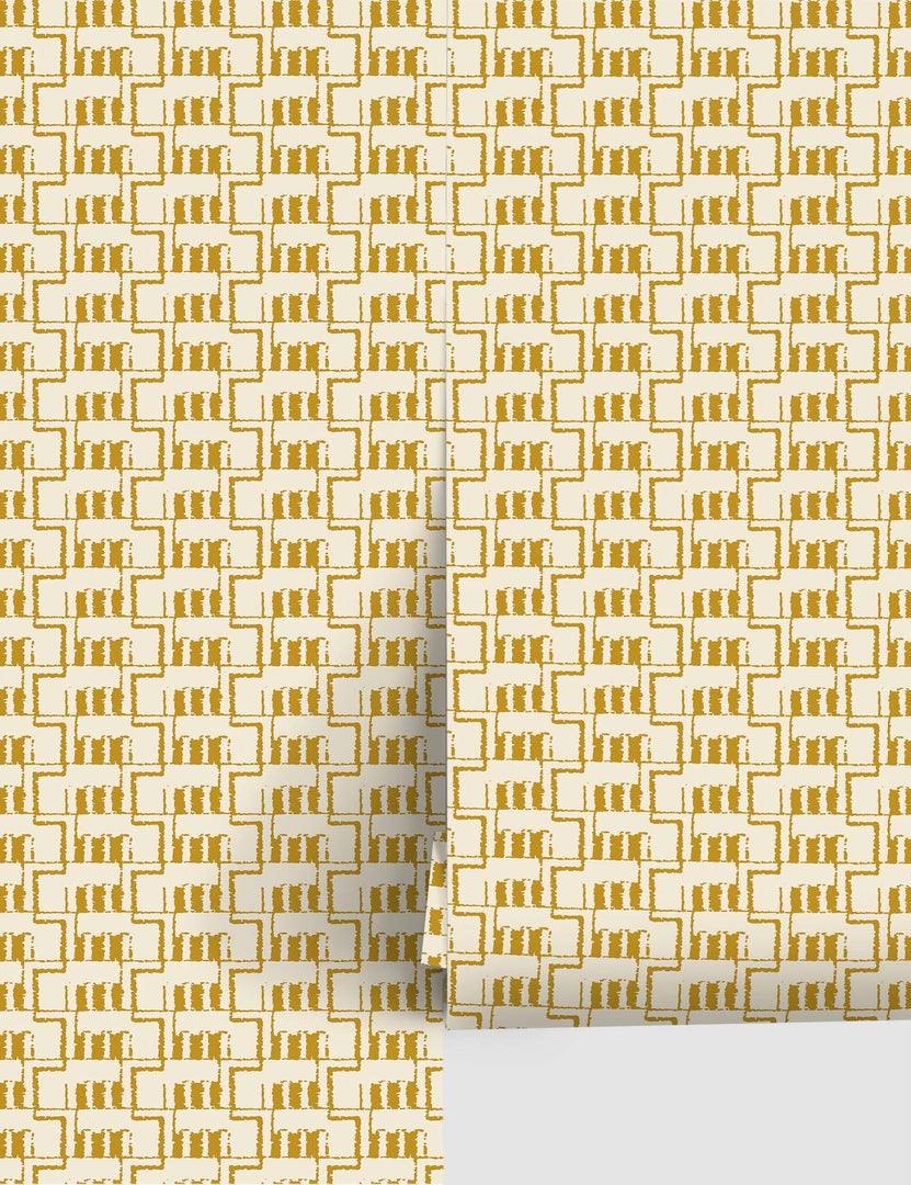 #color::yellow | Sweeney medium-scale abstract patterned wallpaper.