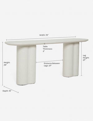 Dimensions on the Tatia Console Table