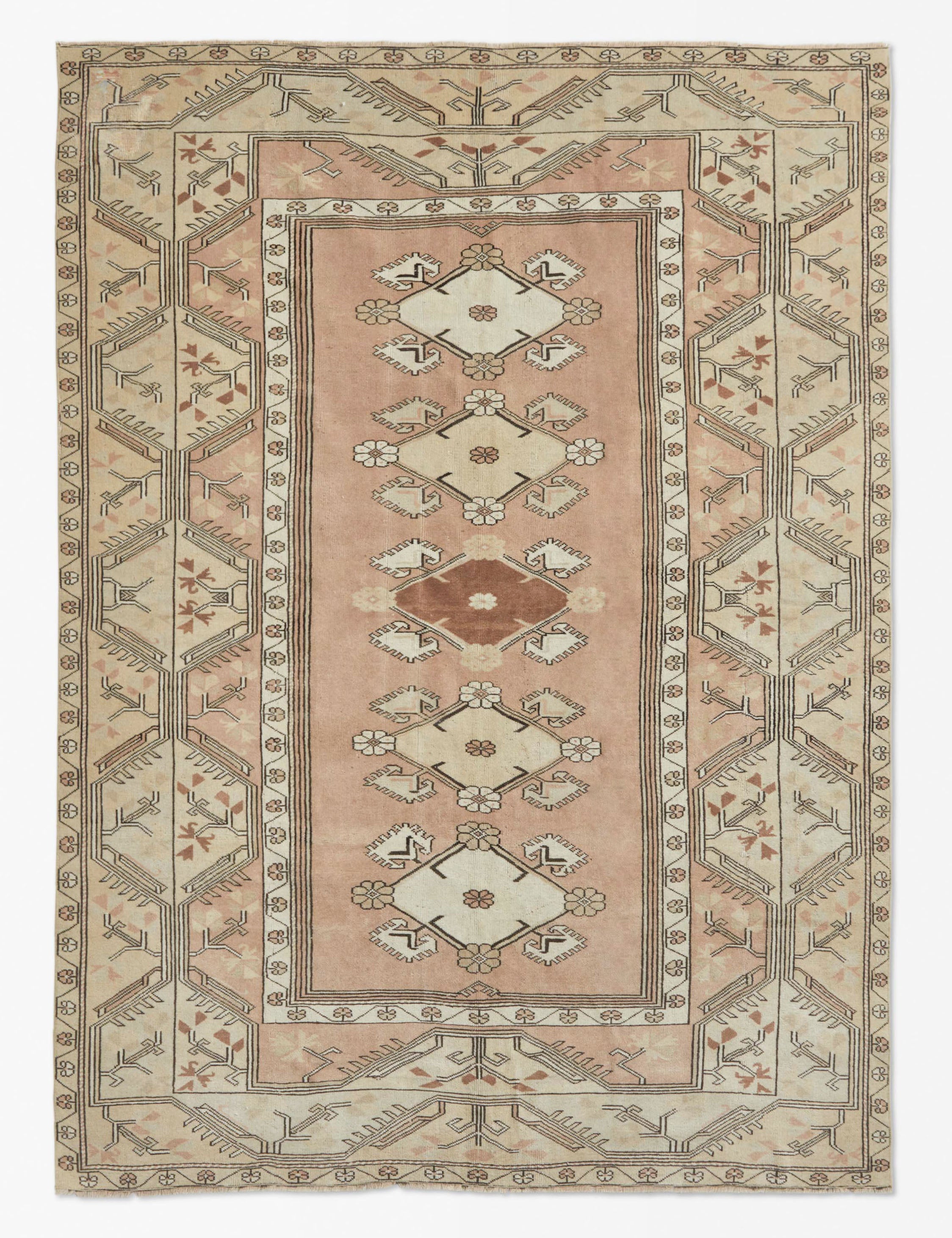 Vintage Turkish Hand-Knotted Wool Rug No. 153, 6'6