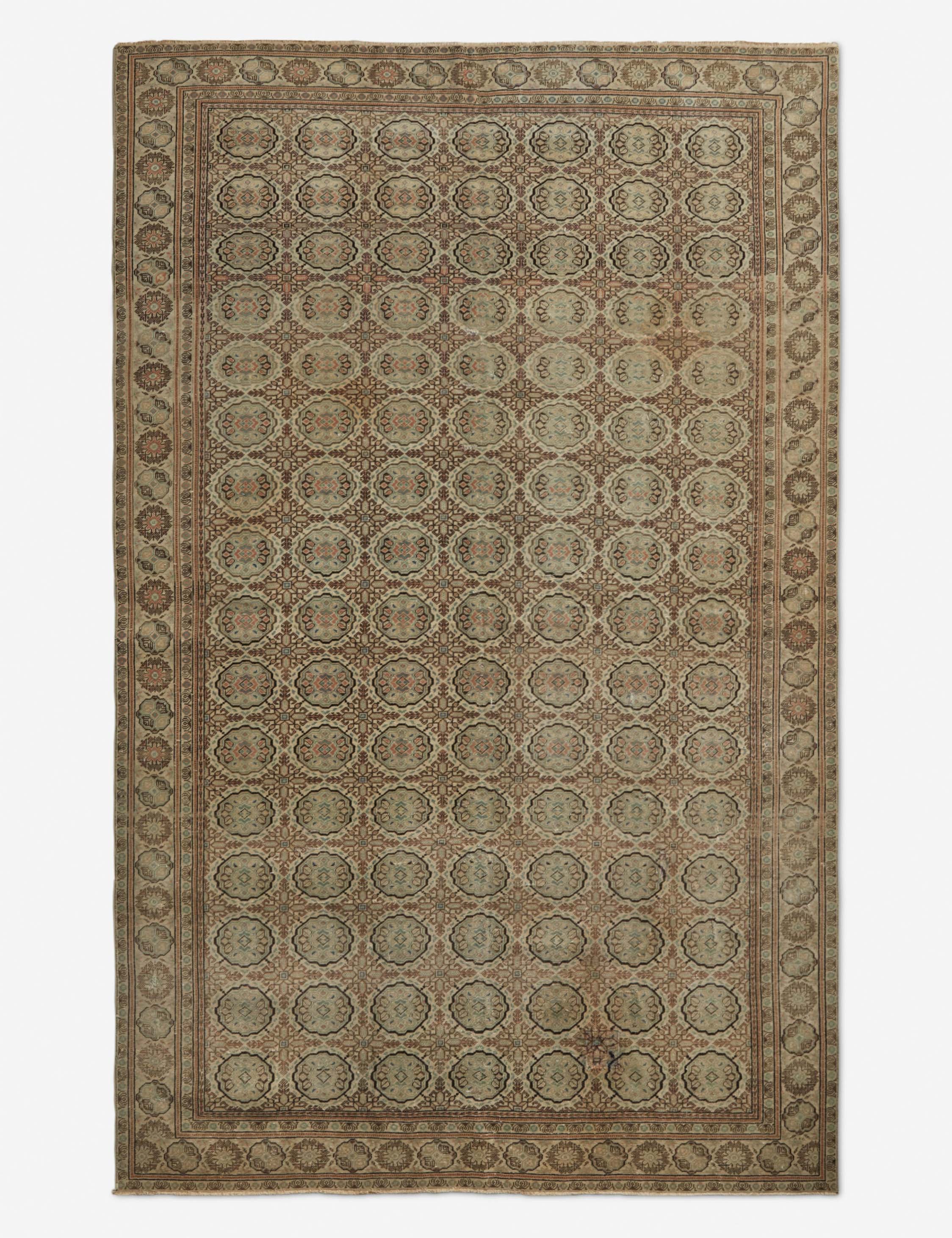 Vintage Turkish Hand-Knotted Wool Rug No. 169, 6'1