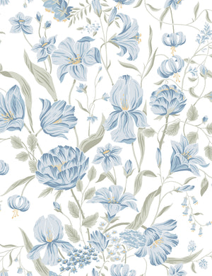 Scalamandre Karins Buckett Wallpaper Swatch by Sandberg, Blue