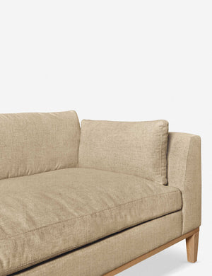 Inner corner of the Charleston linen left-facing sectional sofa