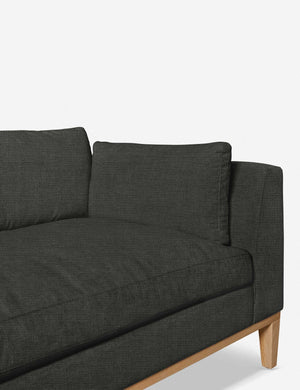 Inner corner of the Charleston charcoal left-facing sectional sofa