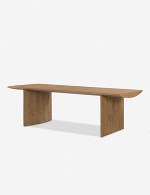 Remwald sculptural oak wood rectangular dining table.