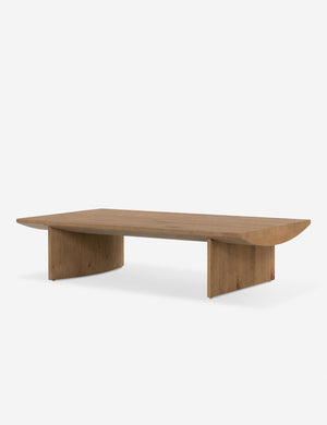 Remwald sculptural oak wood coffee table.