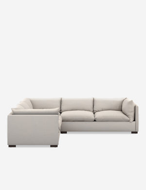 Side profile of the Tyler modern corner sectional sofa in gray.