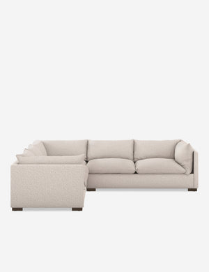 Side profile of the Tyler modern corner sectional sofa in natural.