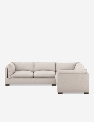 Side view of the Tyler modern corner sectional sofa in natural