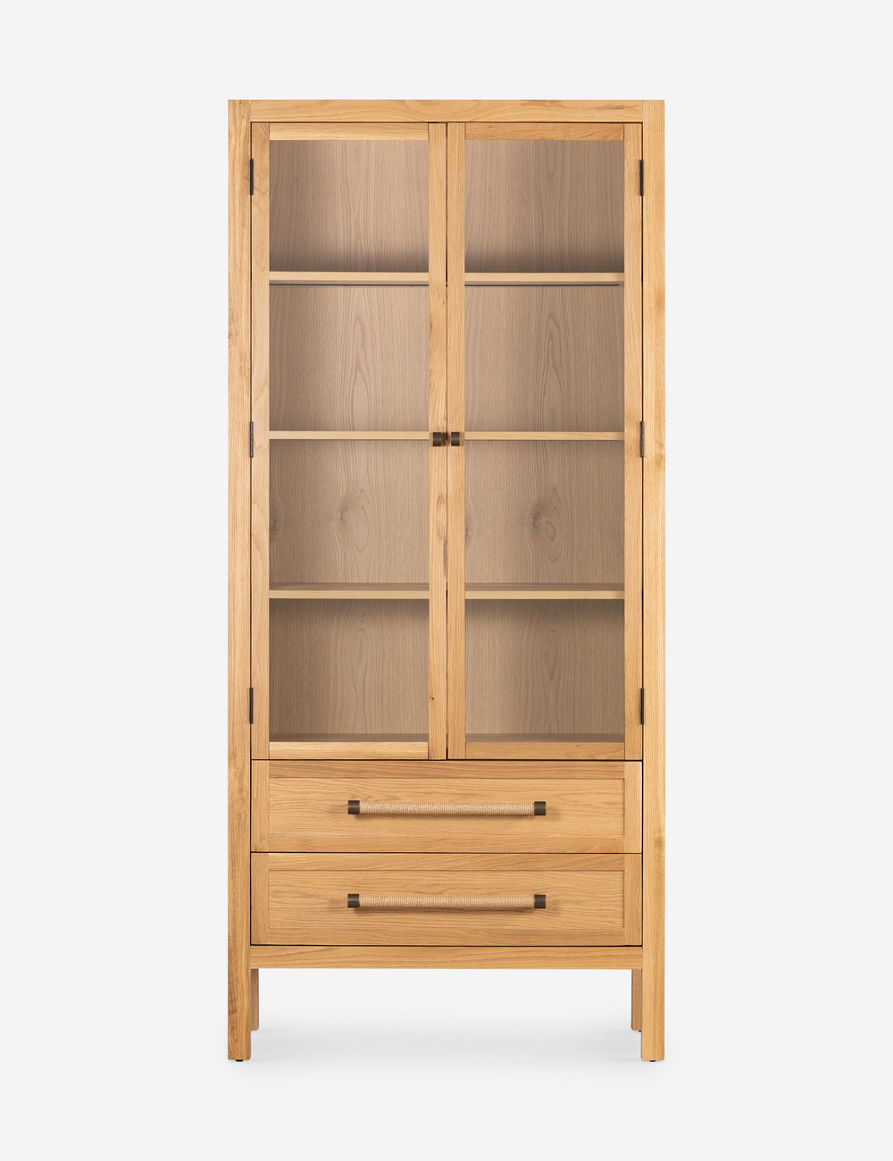 Spooner Oak Curio Cabinet With Glass Doors