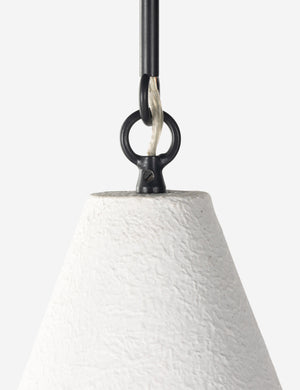 Close up of the hardware of the Ashwin sleek cone pendant light.