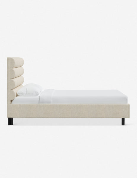 #color::talc-linen #size::twin #size::full #size::queen #size::king #size::cal-king | Side of the Bailee Talc Linen platform bed