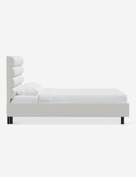 #color::snow-velvet #size::twin #size::full #size::queen #size::king #size::cal-king | Side of the Bailee Snow Velvet platform bed