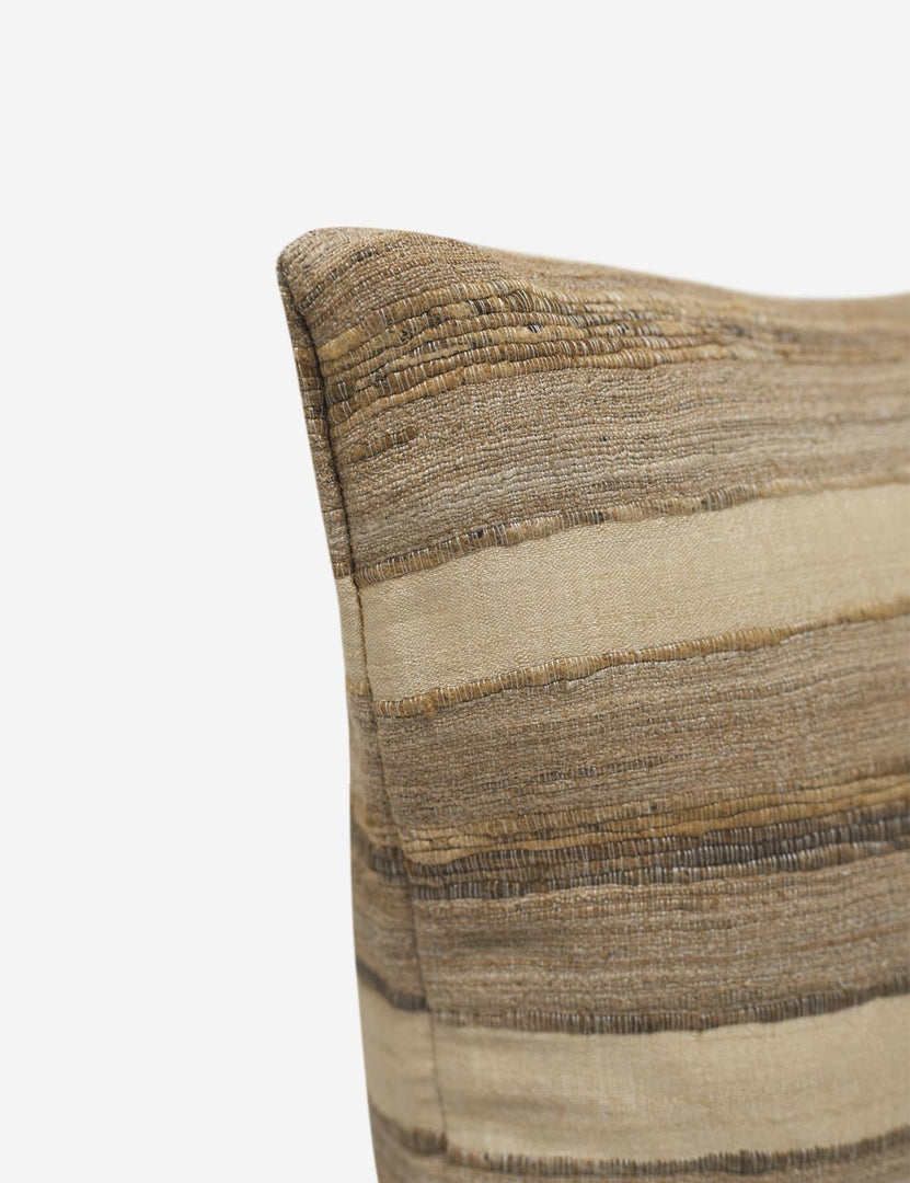 Dellana 23x23 Striped Natural Square Throw Pillow