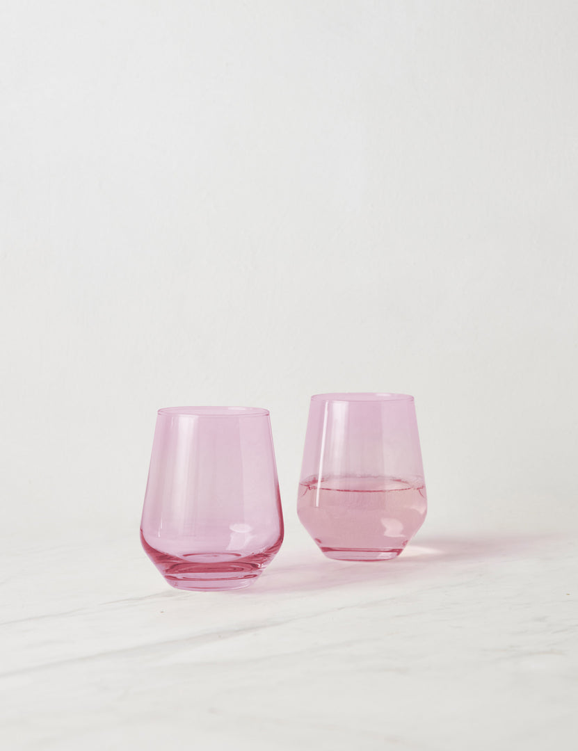 Estelle Colored Wine Stemware - Set of 2 {Blush Pink} – Estelle