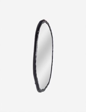 Black Metal Oval Wall Mirror