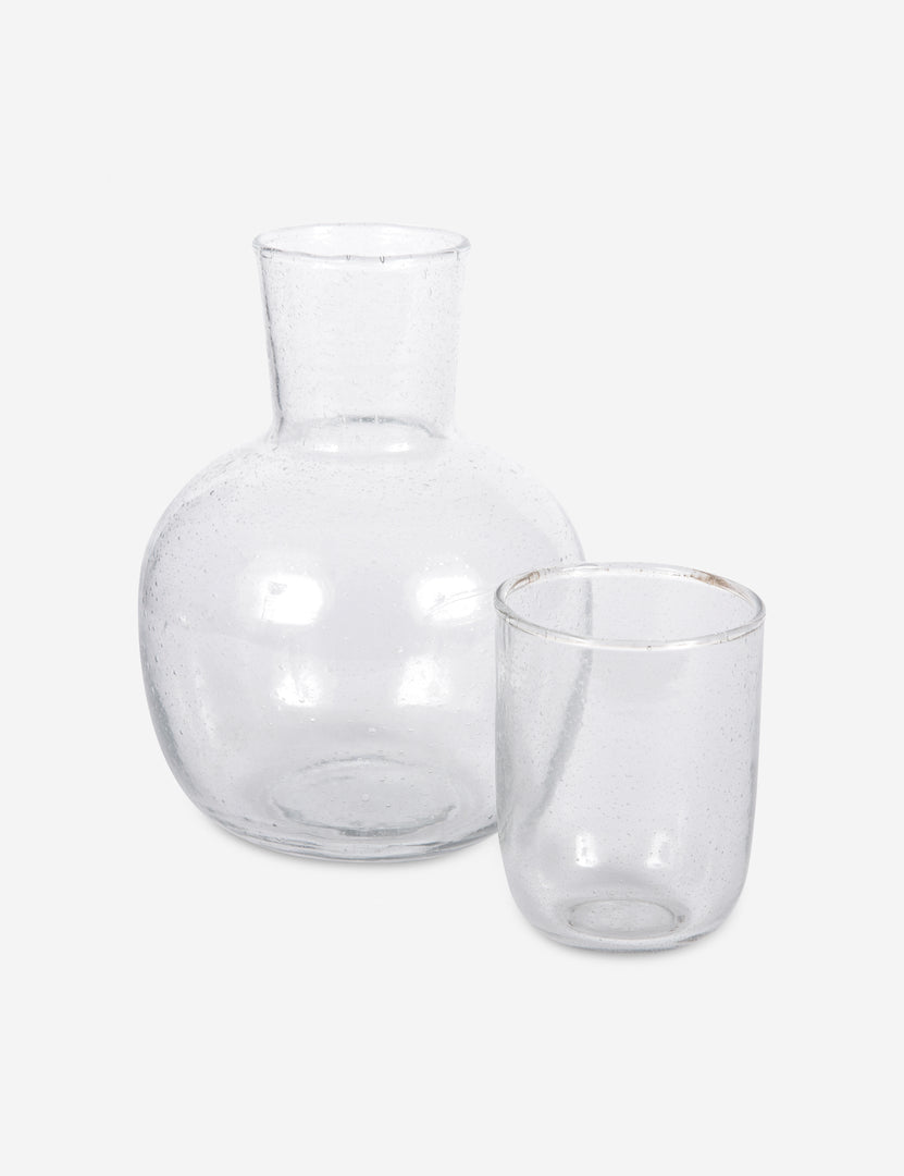 Seeded Handblown Glass Carafe Set