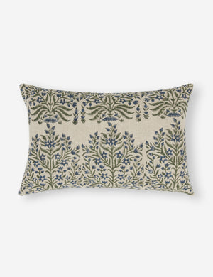 Ixora lumbar pillow with ornate floral pattern